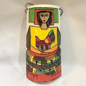 Fernando Llort Slavadoran Artist Folk Art Ceramic Wall Plaque Decor Signed